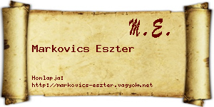 Markovics Eszter névjegykártya