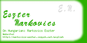 eszter markovics business card